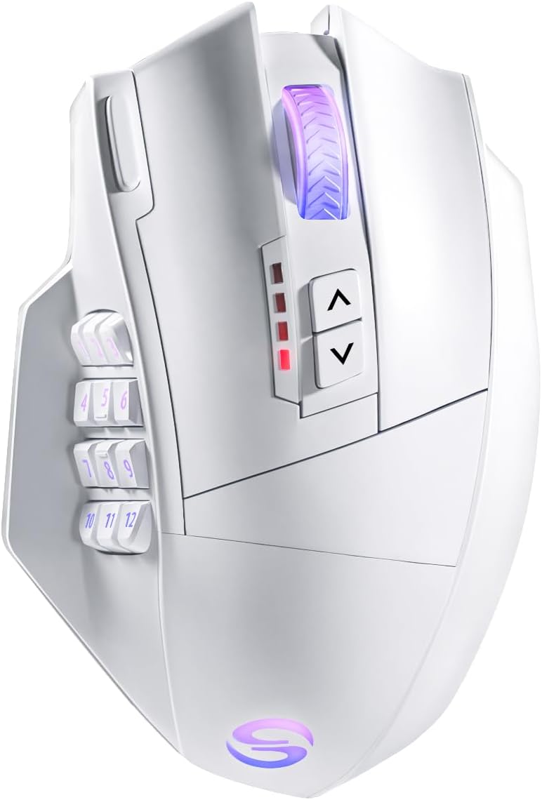 Venus Pro RGB Wireless MMO Gaming Mouse, 16,000 DPI Optical Sensor, 2.4 Ghz Transmission Technology, Ergonomic Design, 16M Chroma RGB Lighting, 16 Programmable Buttons, up to 70 Hours