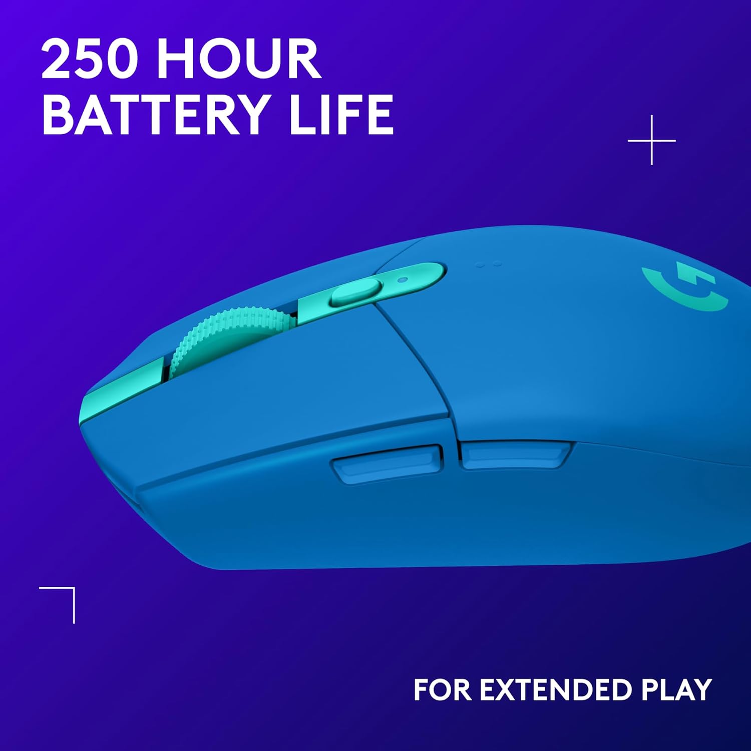 305 LIGHTSPEED Wireless Gaming Mouse, Hero 12K Sensor, 12,000 DPI, Lightweight, 6 Programmable Buttons, 250H Battery Life, On-Board Memory, Pc/Mac - Blue
