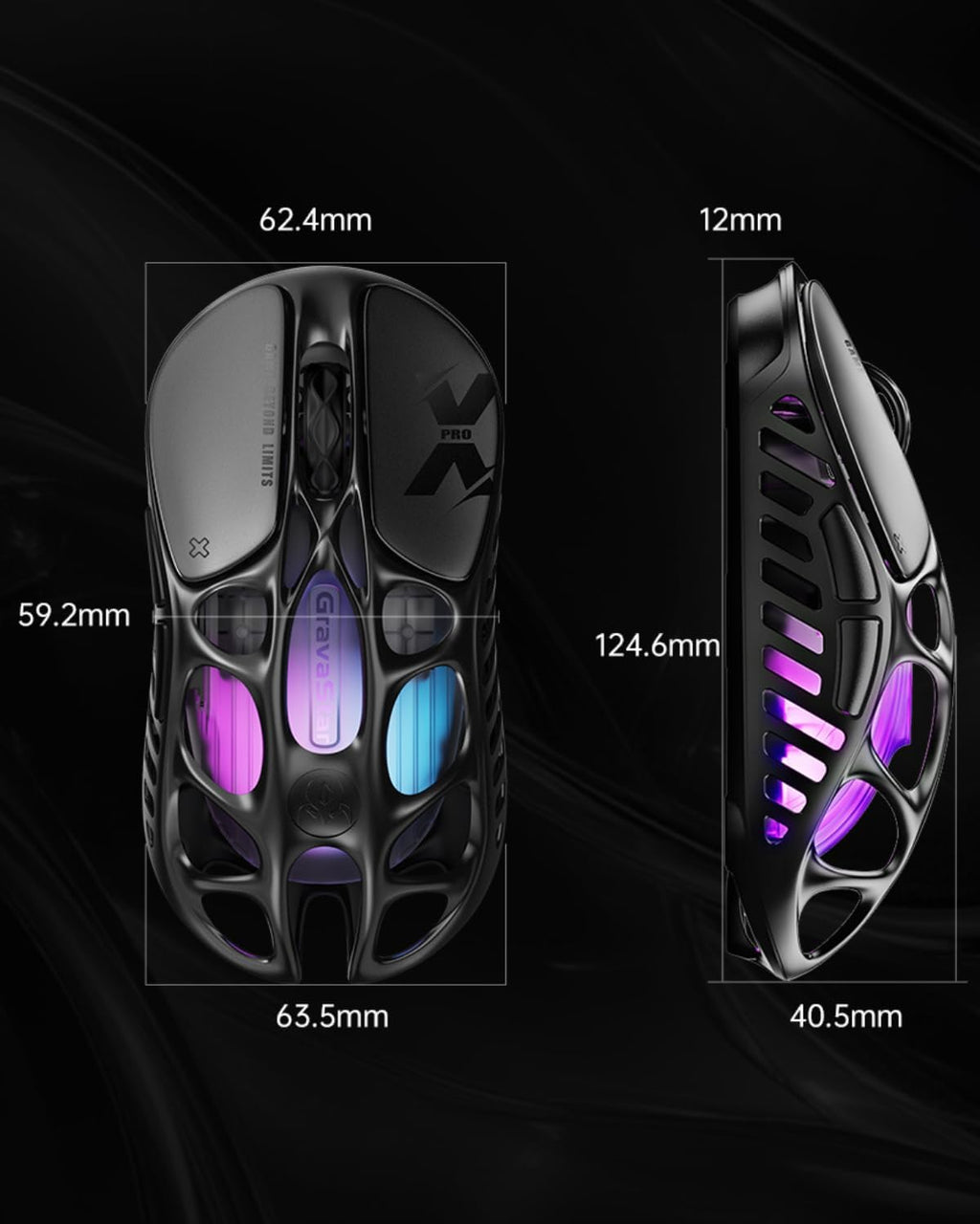Mercury X Pro Wireless Gaming Mouse, Come with 8K Dongle – 32,000 DPI PAW 3950 Sensor, 8,000Hz Polling Rate, Only 49G, Magnesium Alloy Hollow Frame, RGB Lighting, 5 Programmable Buttons