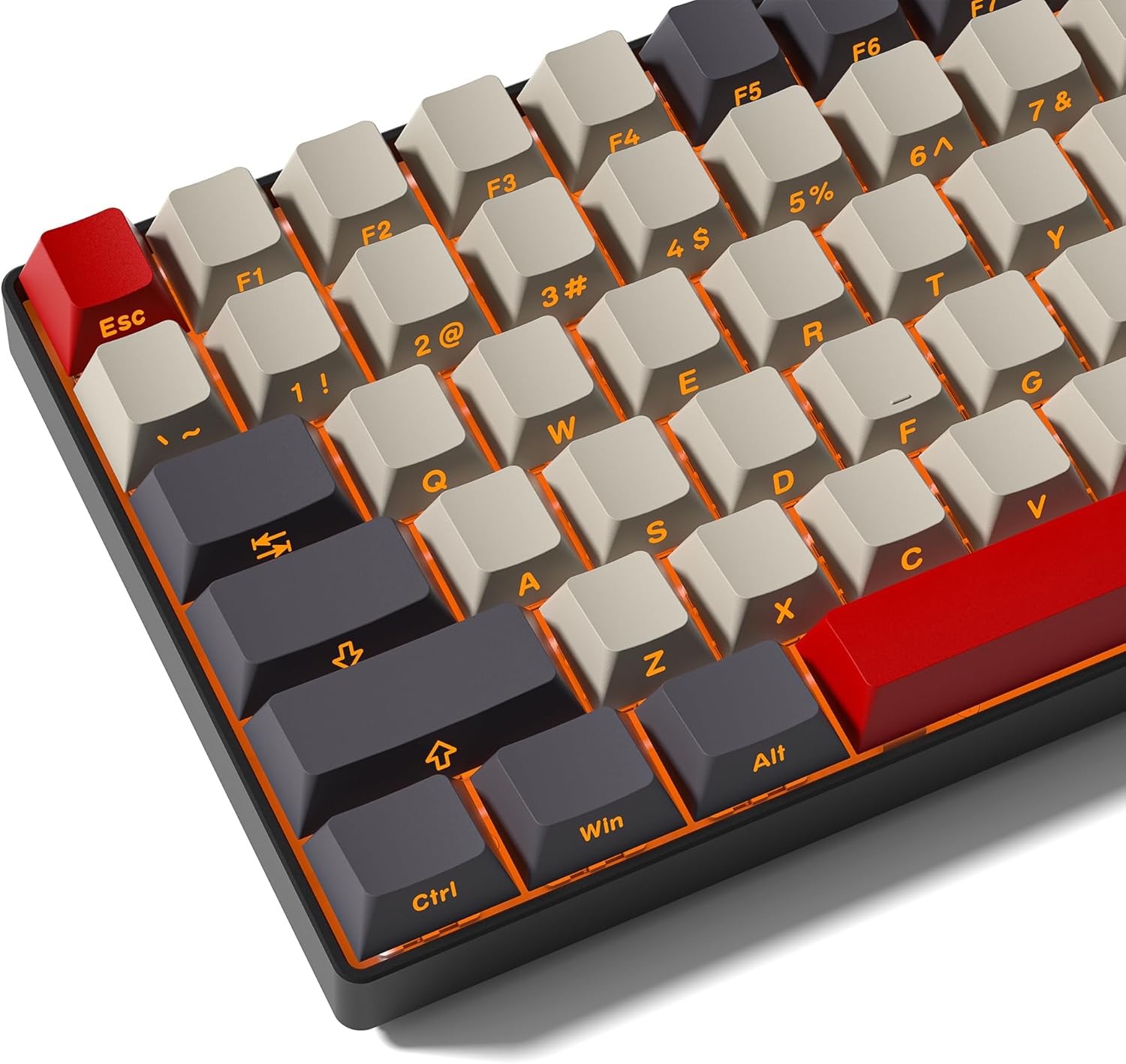 Shine through Double Shot PBT Keycaps Set, Cherry Profile Custom Keycaps 60 65 75 100 Percent for 61/64/68/84/87/100/104/108 Retro Gaming Mechanical Keyboard, Black Purple