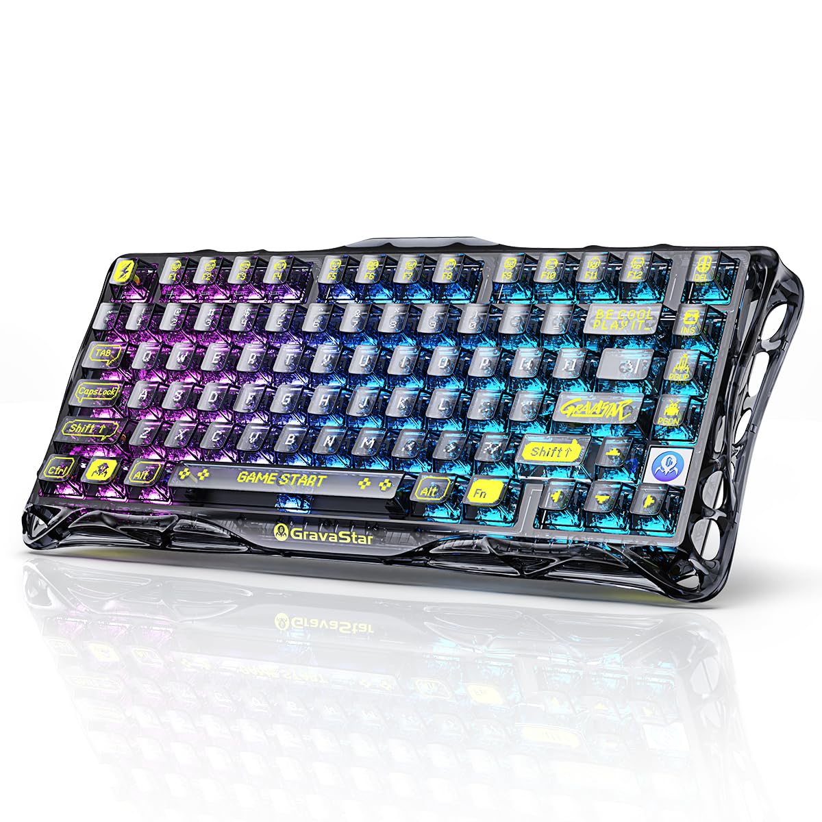 Mercury K1 Lite 75% Mechanical Keyboard Transparent Black and Mercury M1 Pro Wireless Gaming Mouse Gradient Black