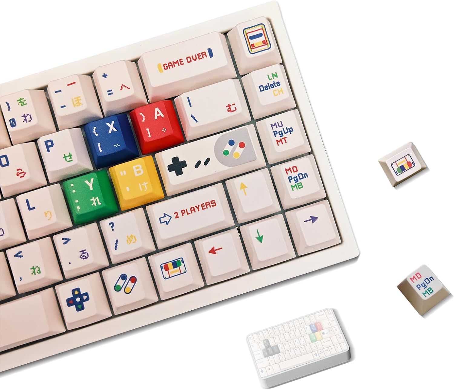 Retro Anime PBT Keycaps-Cherry Key Caps, Manga Japanese Theme Keycaps 60 65 75 100 Percent, 5 Side Dye Sublimation 141 Keys Set for Cherry Gateron MX Switches Keyboards