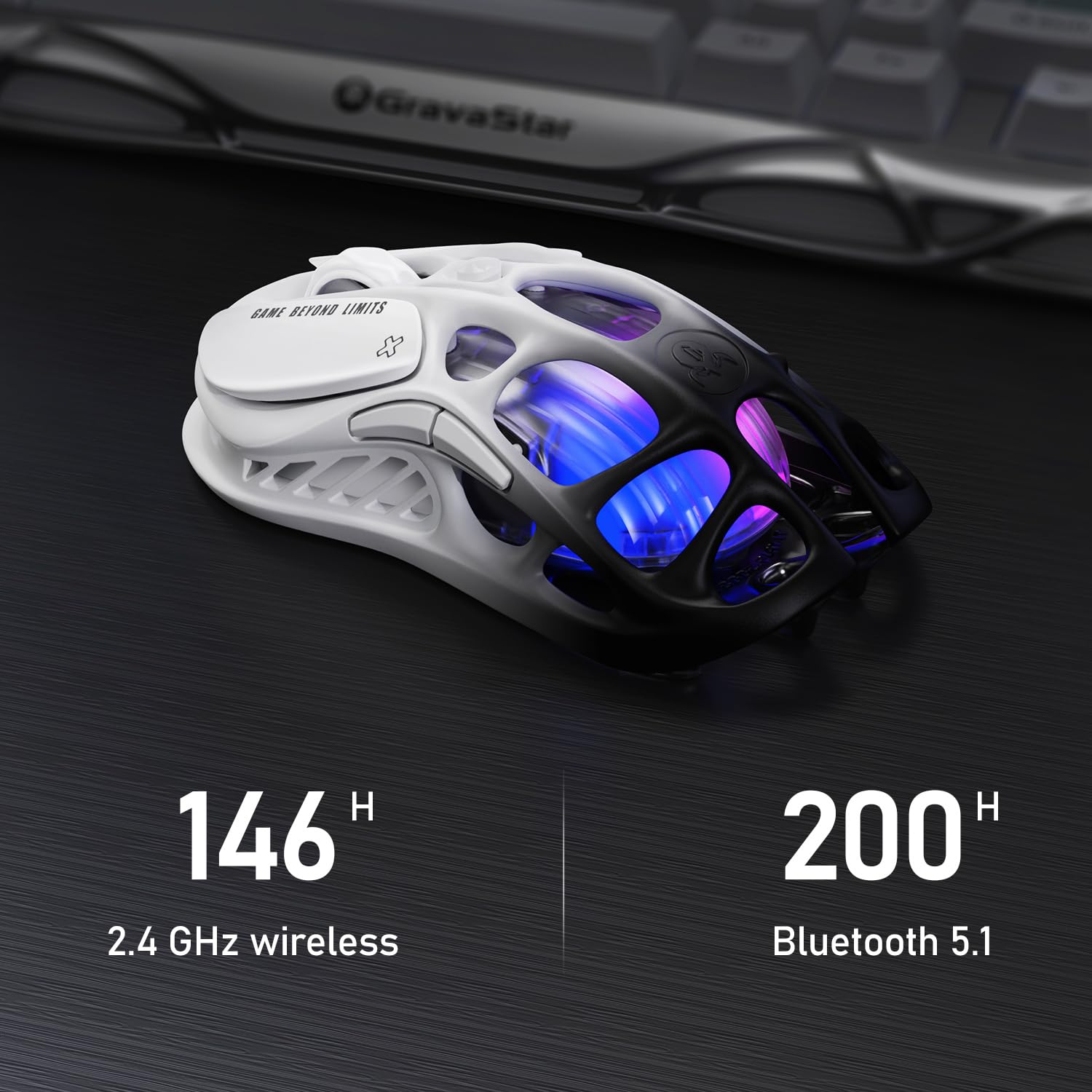 Mercury K1 Lite 75% Mechanical Keyboard Transparent Black and Mercury M1 Pro Wireless Gaming Mouse Gradient Black