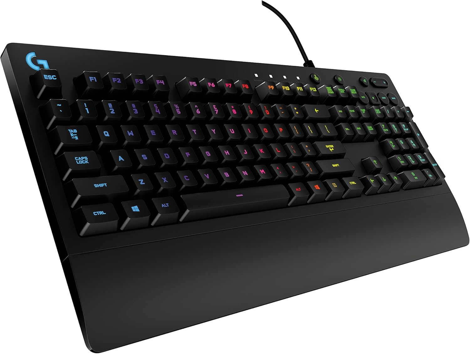 213 Prodigy Wired Gaming Keyboard, LIGHTSYNC RGB Backlit Keys, Spill-Resistant, Customizable Keys, Dedicated Multi-Media Keys – Black