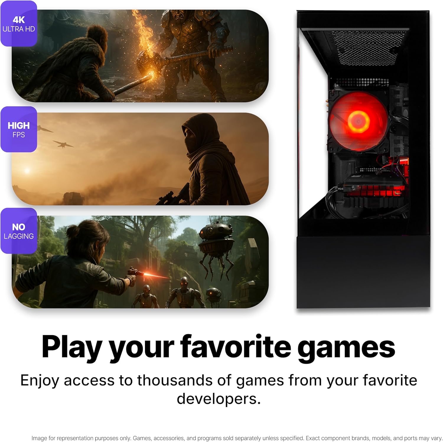 X10 2025 Gaming PC Tower Computer, AMD Ryzen 5 5500 4.2Ghz, Geforce RTX 5060 8GB GDDR7, 22 Inch Monitor, 32GB DDR4, 1TB Nvme SSD, Wifi 6, Bluetooth, Windows 11, RGB Prebuilt Desktop Bundle Black