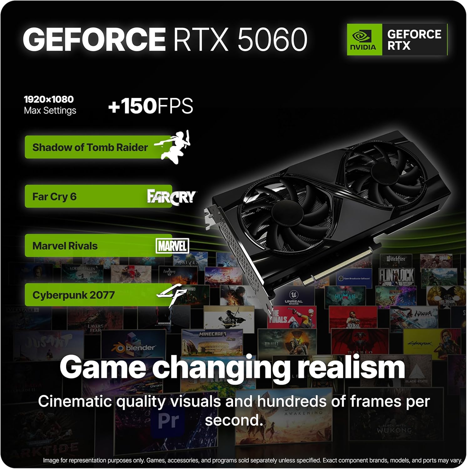 X10 2025 Gaming PC Tower Computer, AMD Ryzen 5 5500 4.2Ghz, Geforce RTX 5060 8GB GDDR7, 22 Inch Monitor, 32GB DDR4, 1TB Nvme SSD, Wifi 6, Bluetooth, Windows 11, RGB Prebuilt Desktop Bundle Black