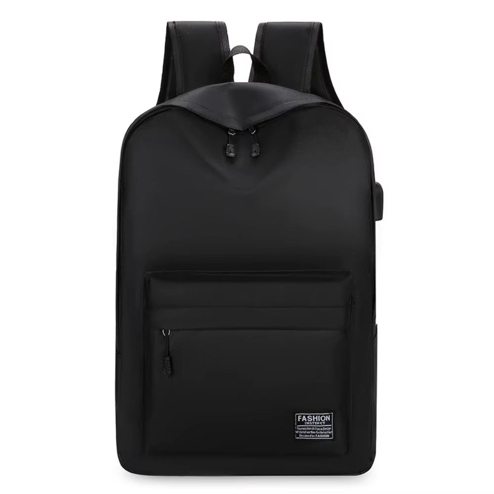 15 Inches Versatile Backpack Trendy Black Grey Oxford Cloth Computer Bag Washable Travel Bag Unisex Computer Bag