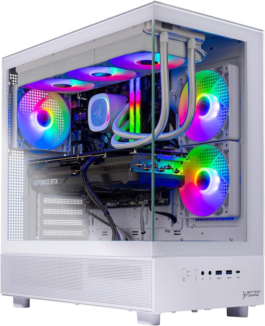 Azure 3 Gaming PC, AMD Ryzen 7 9700X 3.8Ghz, NVIDIA RTX 5060, 1TB Nvme SSD, 32GB DDR5 RAM 6000, 850W Gold ATX 3 PSU, 360 ARGB AIO, Wi-Fi, Win 11, Desktop
