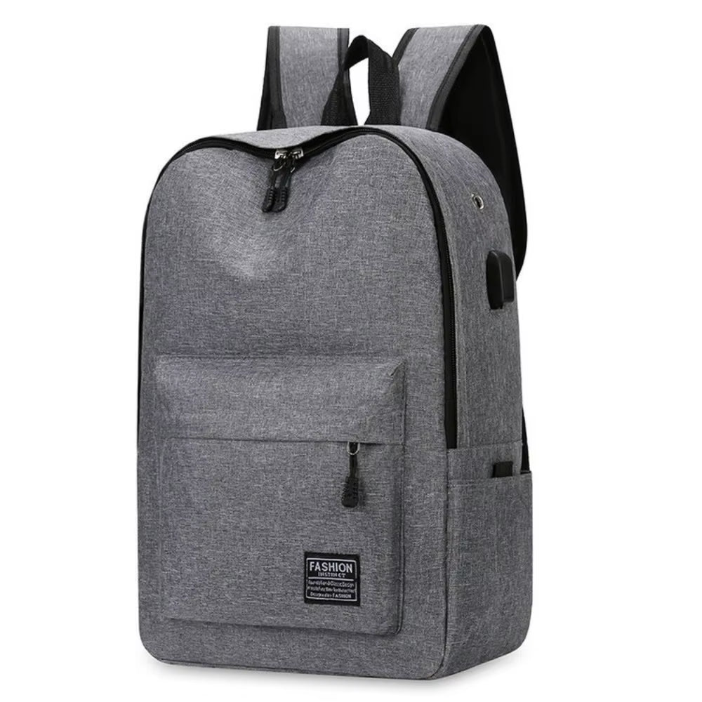 15 Inches Versatile Backpack Trendy Black Grey Oxford Cloth Computer Bag Washable Travel Bag Unisex Computer Bag