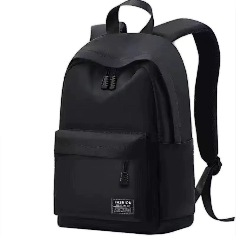 15 Inches Versatile Backpack Trendy Black Grey Oxford Cloth Computer Bag Washable Travel Bag Unisex Computer Bag
