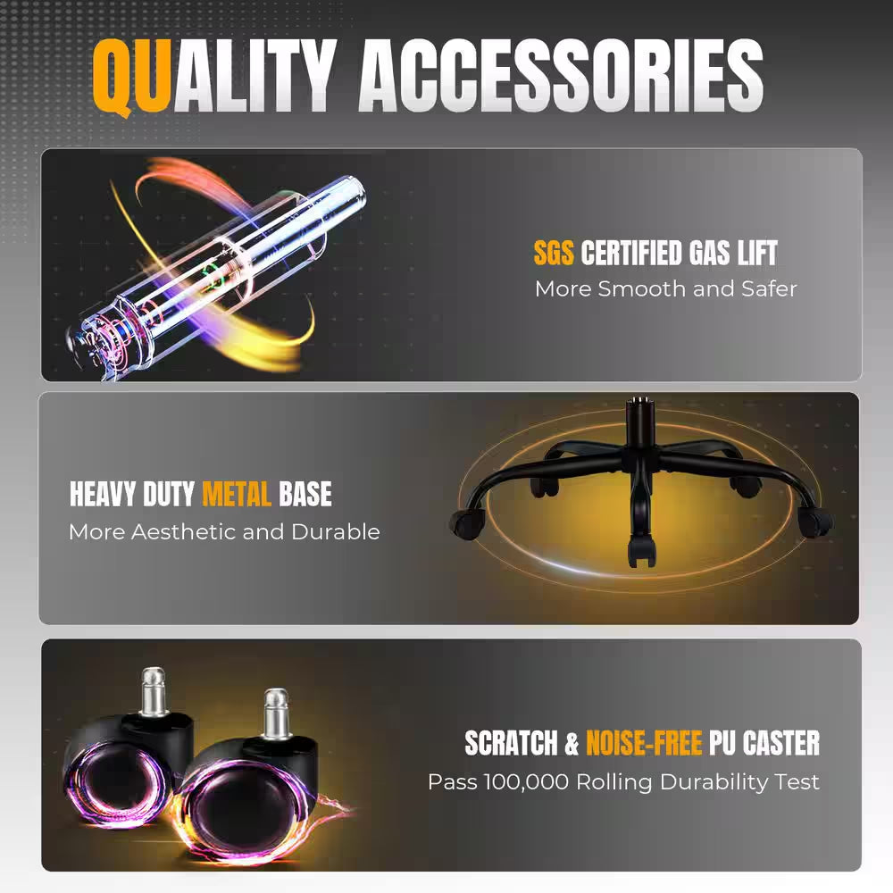 Gaming Chair Fabric Computer Chair with Foot Rest and Pocket Spring Cushion Ergonomic Computer Desk Chair, Brown