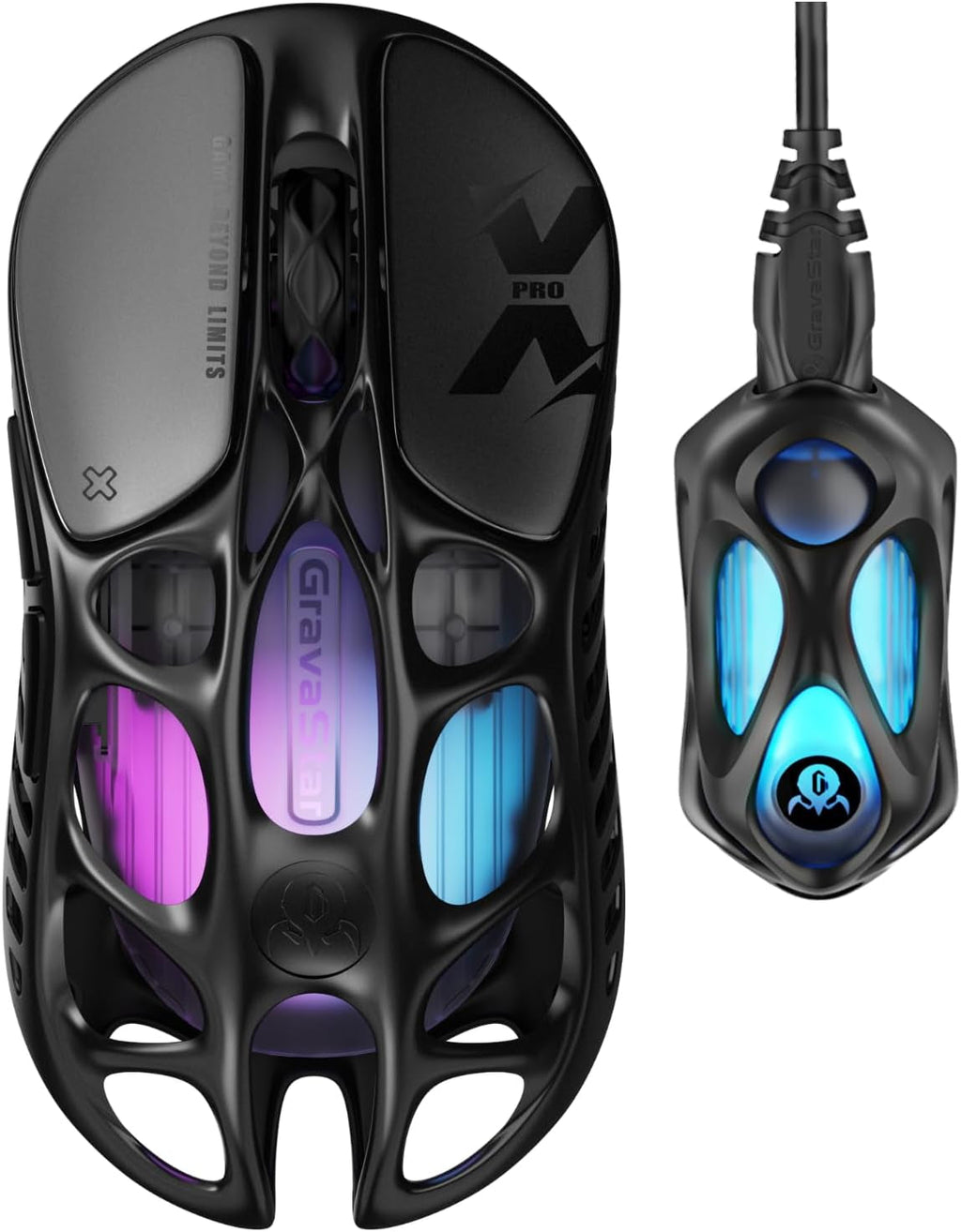 Mercury X Pro Wireless Gaming Mouse, Come with 8K Dongle – 32,000 DPI PAW 3950 Sensor, 8,000Hz Polling Rate, Only 49G, Magnesium Alloy Hollow Frame, RGB Lighting, 5 Programmable Buttons