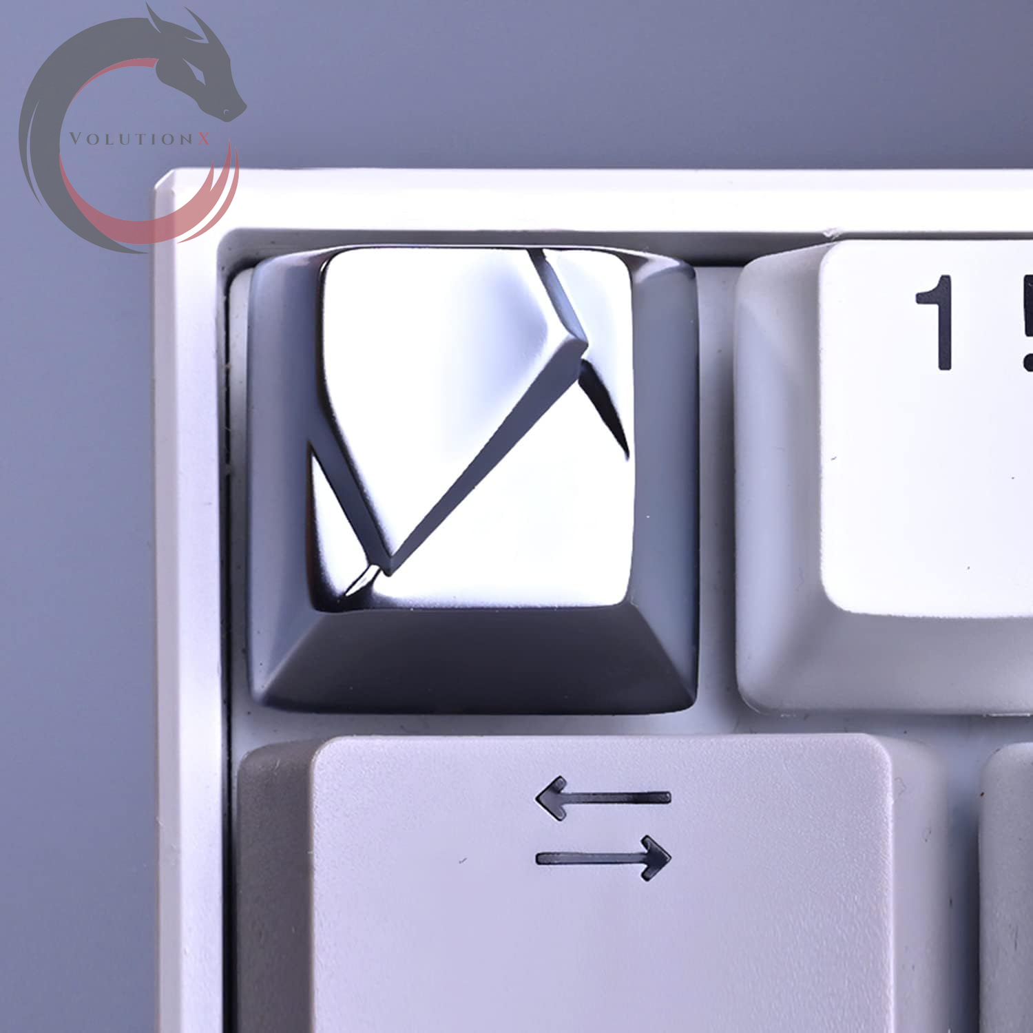 Metal Artisan Keycaps,Cnc Zinc Alloy Custom Keycap,Mechanical Keycap,Unique Polygon Style,Gift Collection (Silver)