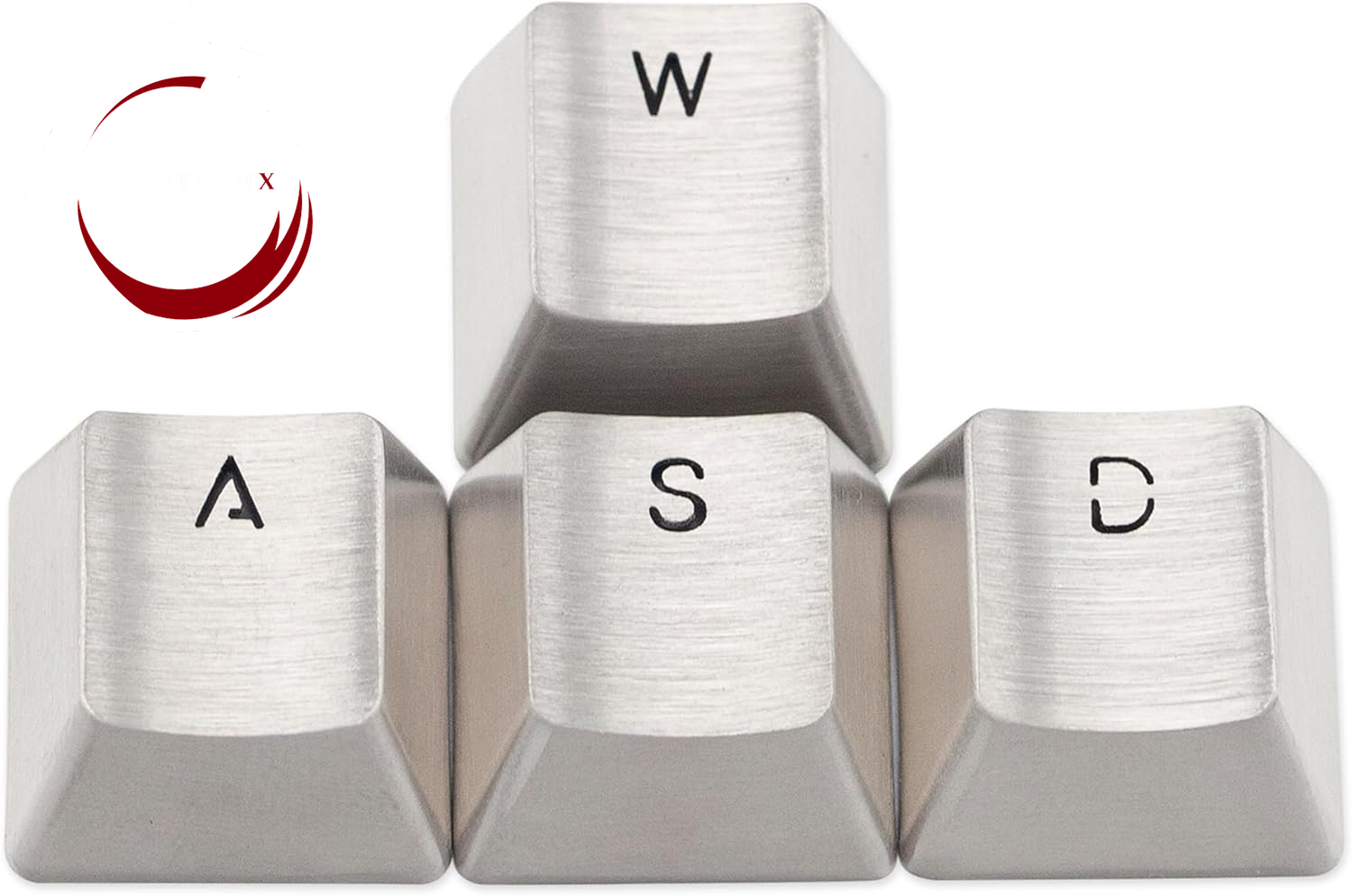 Teamwolf Stainless Steel MX  Silver Color Metal  for Mechanical Keyboard Gaming Key WASD Key Light through Back Lit (TW Gaming WASD Key X1)