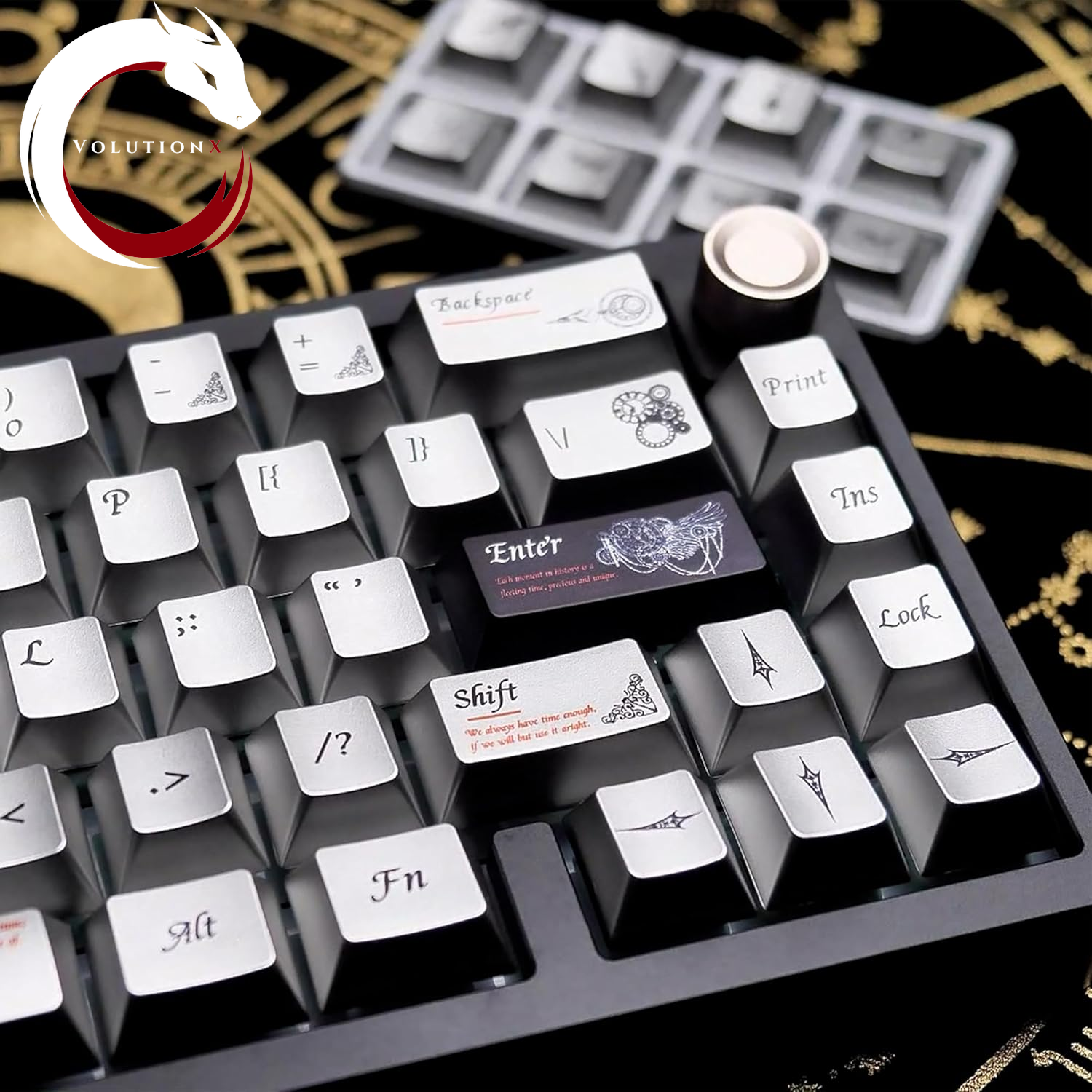 Metal Textured Mechanical Gaming Keyboard Keycaps, Retro Dye Sub & Double Shot PBT Keycaps 60 75 100 Percent, Cherry Profile Custom Aluminum Keyboard Keys Caps Set 112 Keys, Space Gray