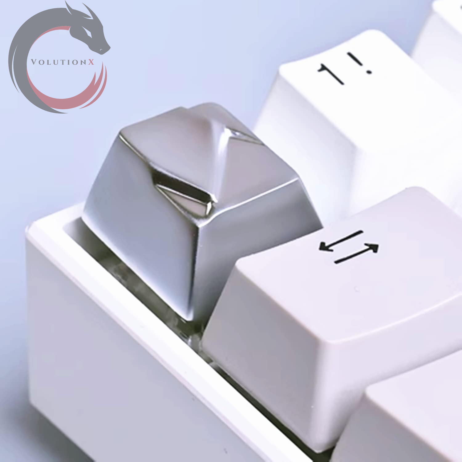 Metal Artisan Keycaps,Cnc Zinc Alloy Custom Keycap,Mechanical Keycap,Unique Polygon Style,Gift Collection (Silver)