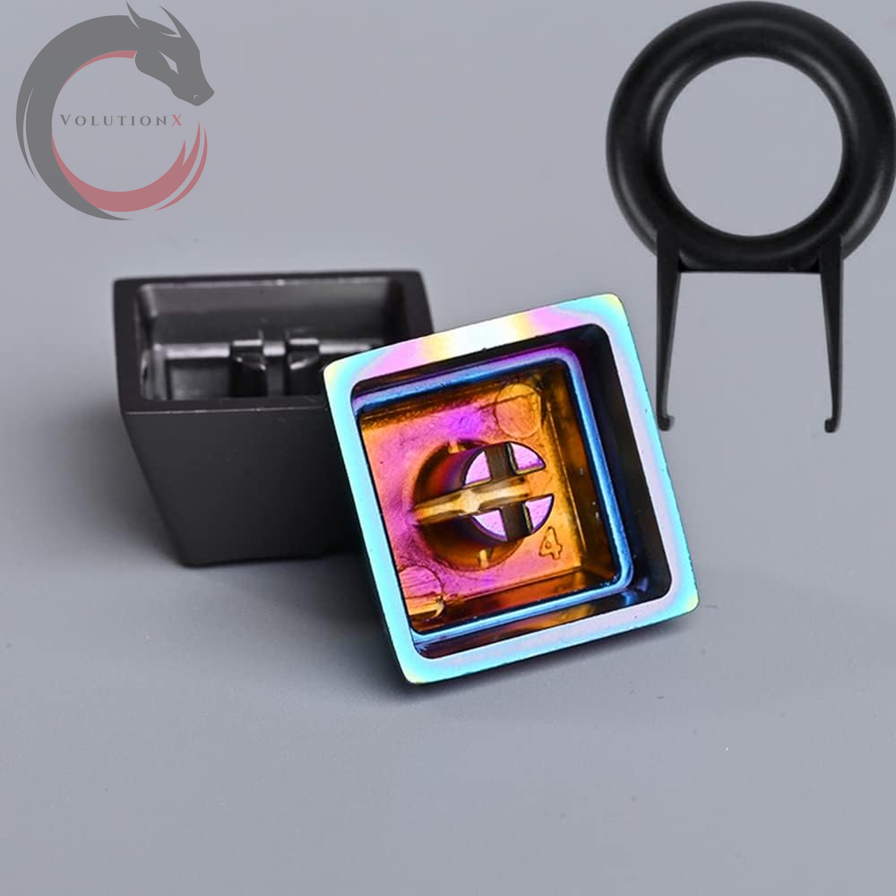 Metal Artisan Keycaps,Cnc Zinc Alloy Custom Keycap,Mechanical Keycap,Unique Polygon Style,Gift Collection (Silver)