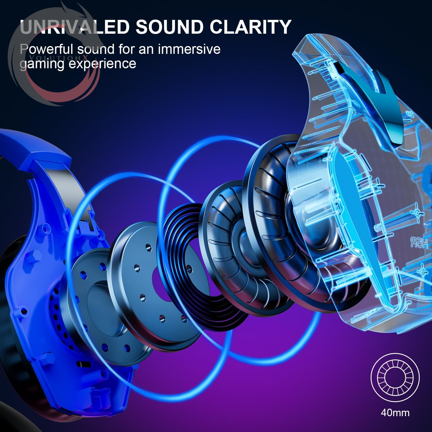 PS4 Gaming Headset for PC, Switch, PS5 Headset with 7.1 Stereo Sound, Gaming Headphones with Noise Cancelling Mic, LED Light, over Ear Headset for Laptop, Mobile (Violet)