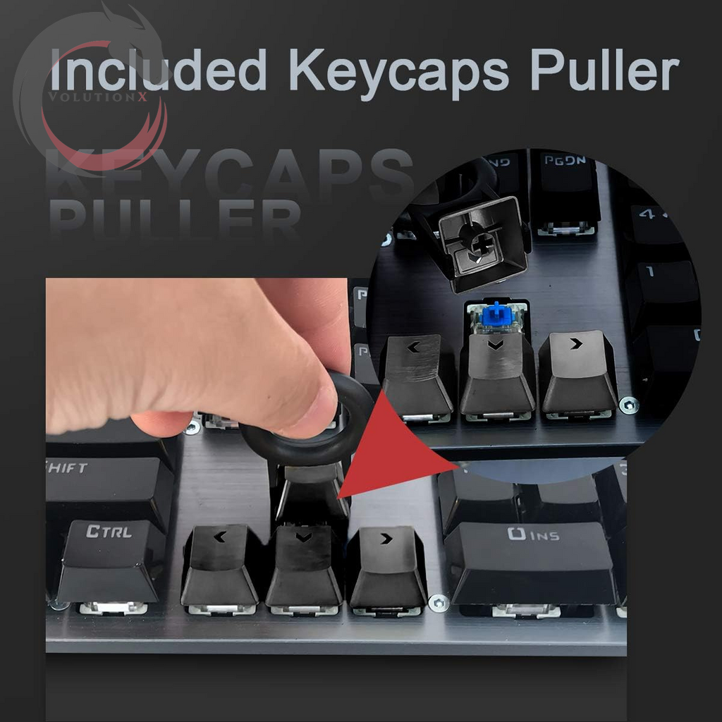 Stainless Steel Metal Keycaps with Key Puller for Mechanical Keyboard Cherry Mx Switch(Direction Keys,Black)