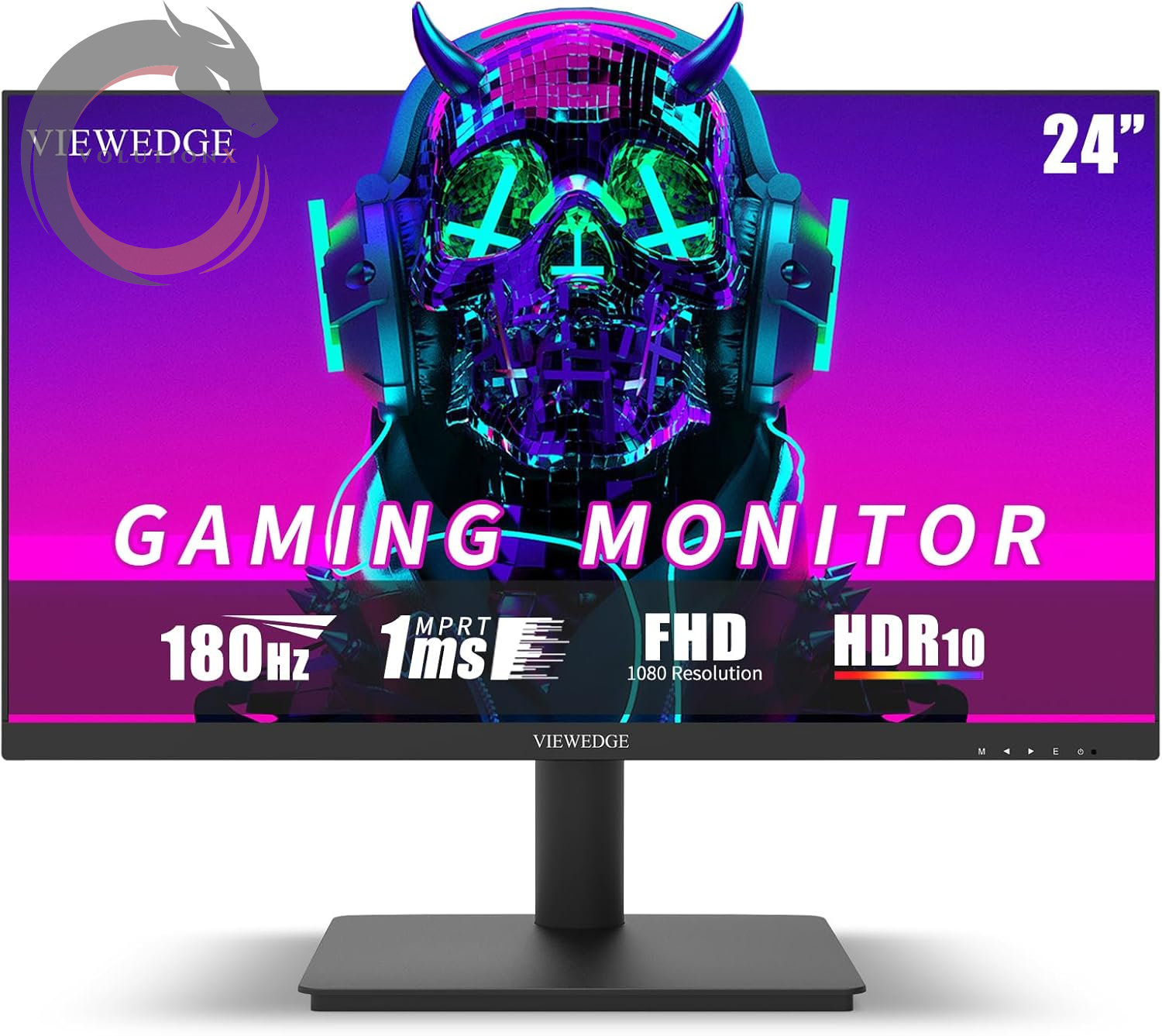 24 Inch Gaming Monitor with 180Hz, VA 1Ms, FHD 1080P and HDR 10 PC Computer Monitor with 100% Srgb, Bluelight Filter, 2 HDMI & 1 DP Port, Support Freesync and Wall Mounted