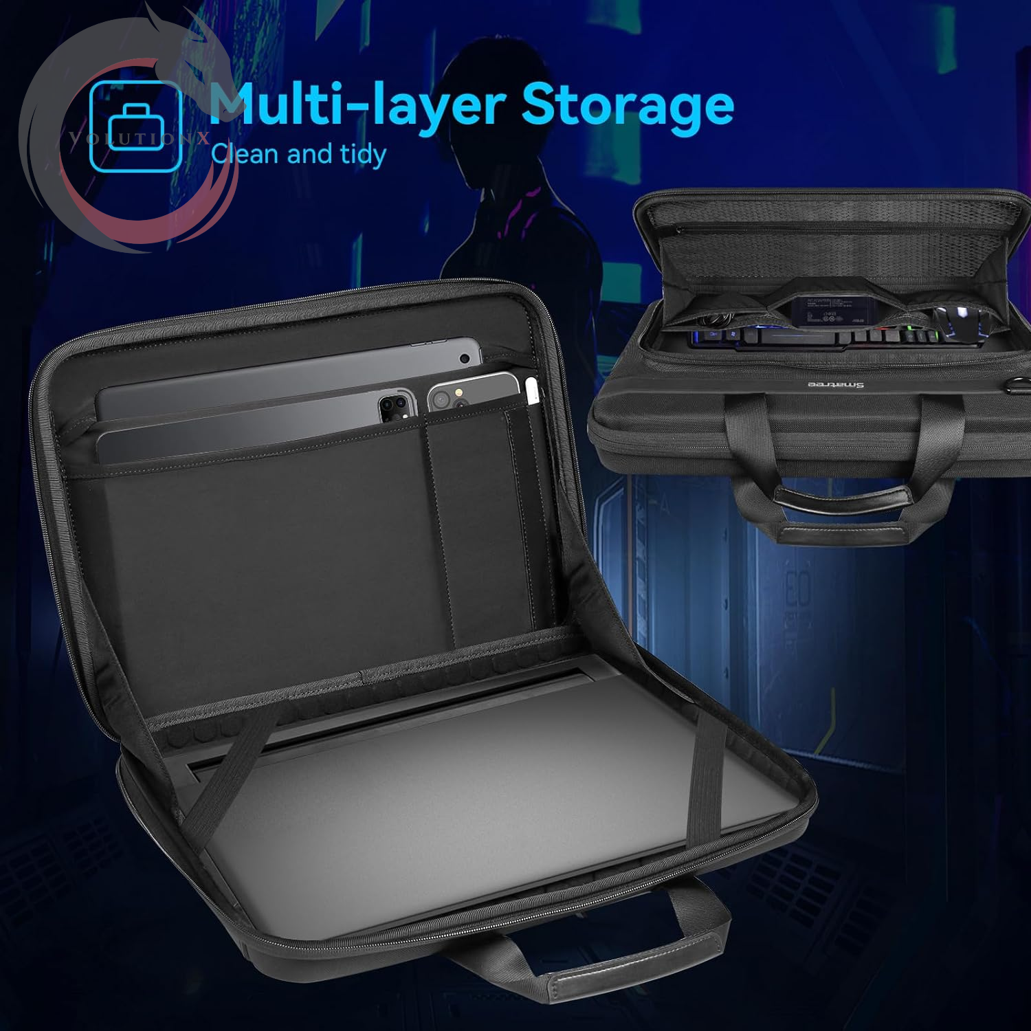 Heavy Duty Hard Sleeve Case Compatible for 18 Inch ASUS ROG Strix SCAR 18 2025/2024/2023 Gaming Laptop, for 18 Inch ASUS ROG Strix G18 2025/2024/2023 Gaming Laptop Waterproof Handbag (A800XL)