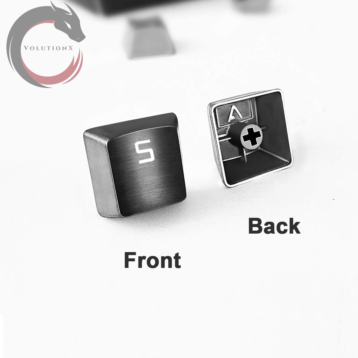 Stainless Steel Metal Keycaps with Key Puller for Mechanical Keyboard Cherry Mx Switch(Direction Keys,Black)