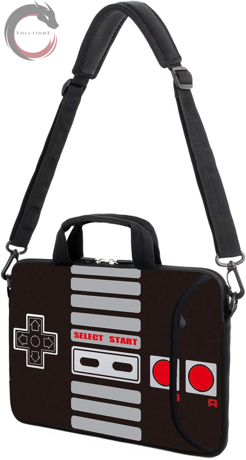 14" 15" 15.4" 15.6" Laptop Sleeve Chromebook Case Adjustable Shoulder Strap with Handle Accessory Pocket for Men Women (Games)