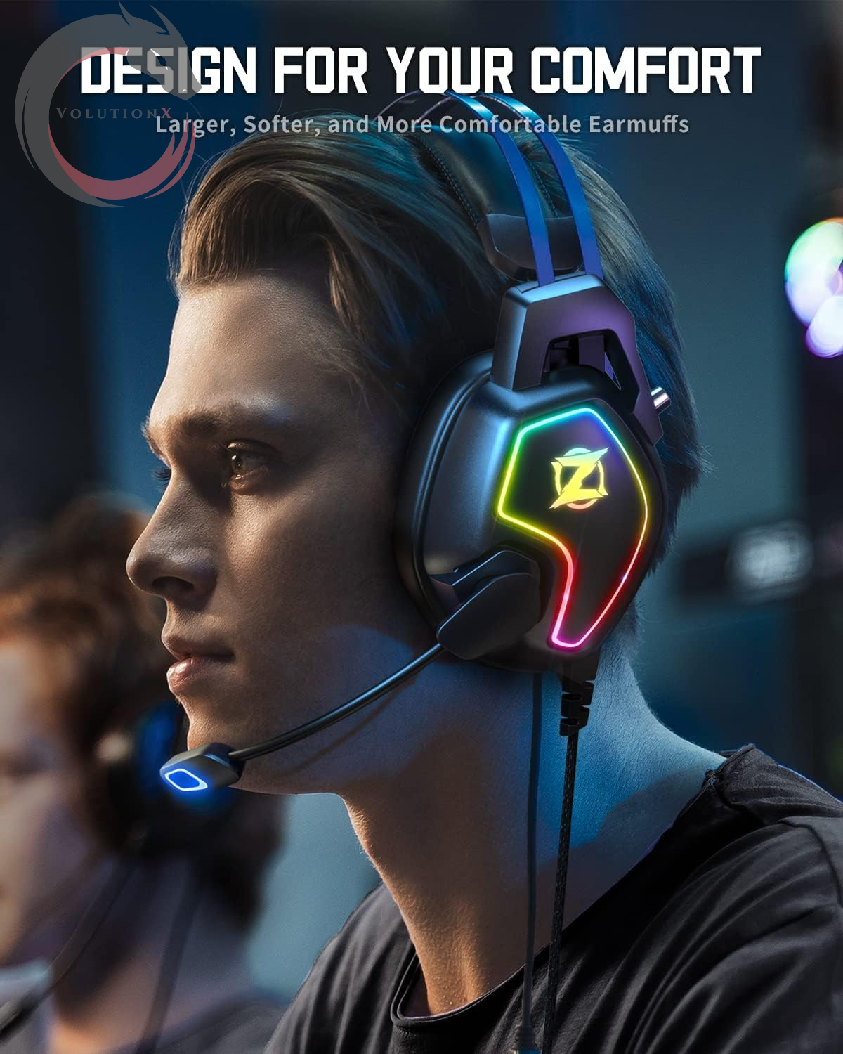 Gaming Headset for Xbox One Series X/S Ps5, Ps4, PC Switch, Noise Canceling Headphones with Microphone, 3.5Mm Audio Jack, Auto-Adjust Headband