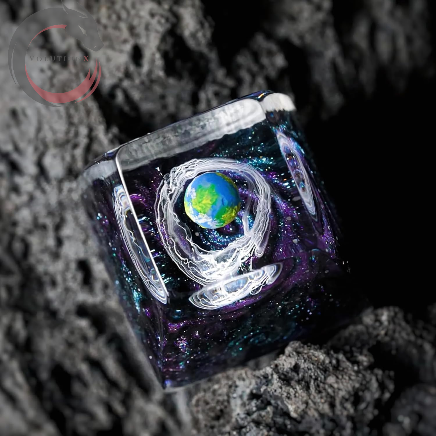 Earth Artisan Keycap R1 SA Profile Custom Solar System Planets Keycaps 1U ESC Handmade Resin Gaming Planet Galaxy Key Cap Cherry MX Switch Compatible Mechanical Keyboard Space Lover Gift