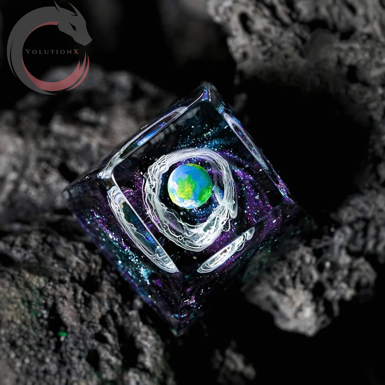 Earth Artisan Keycap R1 SA Profile Custom Solar System Planets Keycaps 1U ESC Handmade Resin Gaming Planet Galaxy Key Cap Cherry MX Switch Compatible Mechanical Keyboard Space Lover Gift
