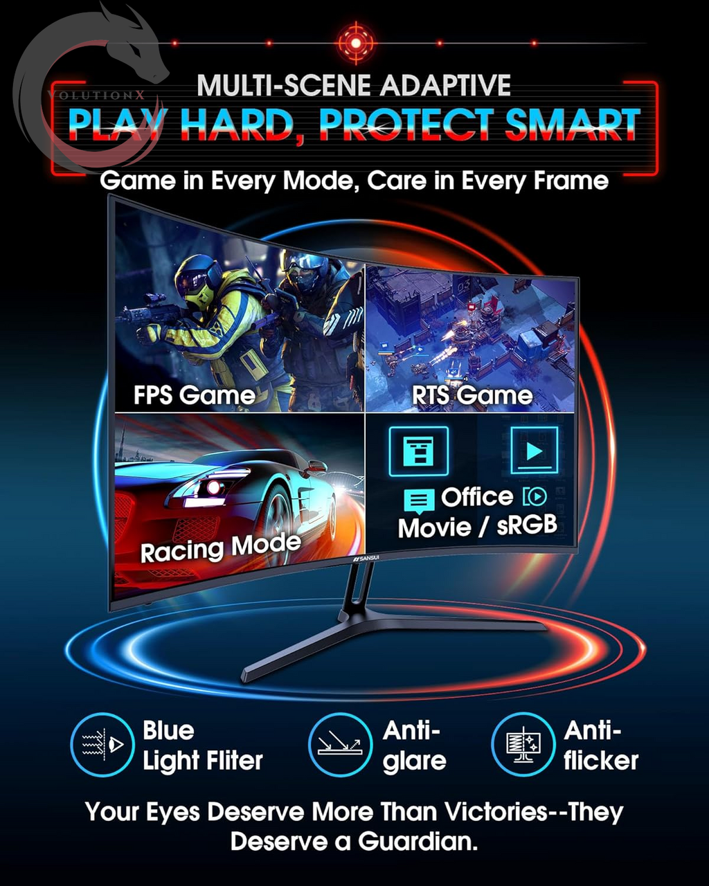 27 Inch Curved 240Hz Gaming Monitor FHD 1080P, 1500R Curve Computer Monitor, 130% Srgb, 4000:1 Contrast, HDR, Freesync, MPRT 1Ms, Low Blue Light, HDMI DP Ports, Metal Stand, DP Cable Incl.